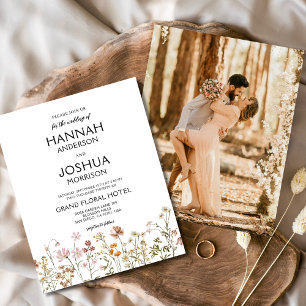 Prospectus 11,4 Cm X 14,2 Cm Budget Boho Fleur sauvage photo Faire-part de mari