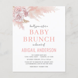 Prospectus 11,4 Cm X 14,2 Cm Budget Boho Pampas Grass Baby Brunch Invitation