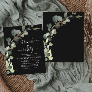 Prospectus 11,4 Cm X 14,2 Cm Budget Bridal Brunch & Bubbly Black Invitation