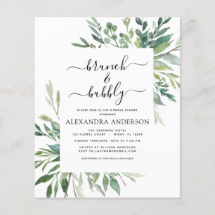 Prospectus 11,4 Cm X 14,2 Cm Budget Brunch & Bubbly Fête des mariées verdure