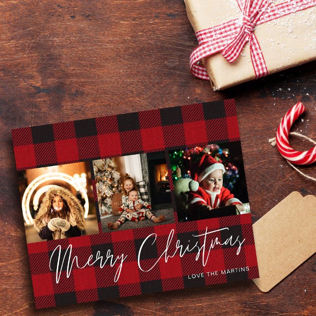 Prospectus 11,4 Cm X 14,2 Cm Budget Buffalo Check 3 Photo Joyeux Noël (Créateur téléchargé)