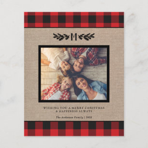 Prospectus 11,4 Cm X 14,2 Cm Budget Burap Buffalo Plaid Monogramme Photo Holida