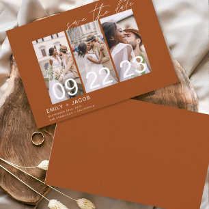 Prospectus 11,4 Cm X 14,2 Cm Budget Burnt Orange Enregistrer la date 3 Photo