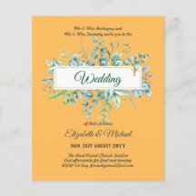 Budget CATHOLIQUE MARIAGE chrétien INVITATIONS ver