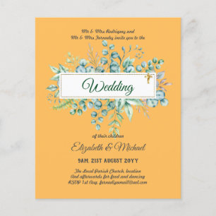 Prospectus 11,4 Cm X 14,2 Cm Budget CATHOLIQUE MARIAGE chrétien INVITATIONS ver