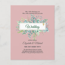 Budget CATHOLIQUE MARIAGE chrétien INVITATIONS ver
