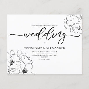 Prospectus 11,4 Cm X 14,2 Cm Budget/Classique/faire-part de mariage. Flyer