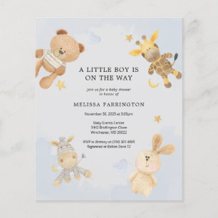 Prospectus 11,4 Cm X 14,2 Cm Budget Cudly Jouets Cute Baby shower Invitation