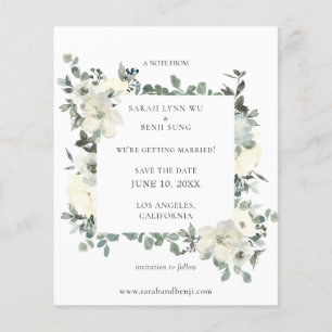 Prospectus 11,4 Cm X 14,2 Cm Budget D Fleurs Bleues et Blanches Enregistrer la 
