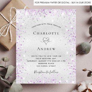 Prospectus 11,4 Cm X 14,2 Cm Budget de faire-part de mariage de parties scintil