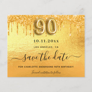 Prospectus 11,4 Cm X 14,2 Cm Budget de la parties scintillant d'or 90e annivers