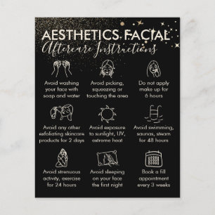 Prospectus 11,4 Cm X 14,2 Cm Budget de soins de visage après Gold Sparkle Aesth