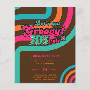 Prospectus 11,4 Cm X 14,2 Cm BUDGET Disco Rétro Anniversaire Boogie Groovy 70's