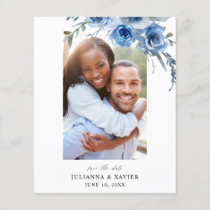 Prospectus 11,4 Cm X 14,2 Cm Budget Dusty Blue & B Floral Enregistrer la date P