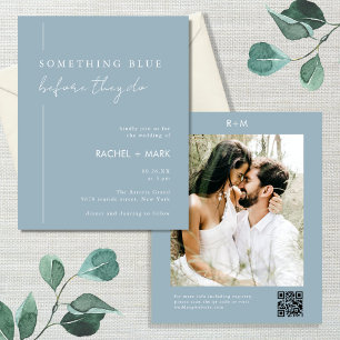 Prospectus 11,4 Cm X 14,2 Cm Budget Dusty Blue Qr Code Mariage photo