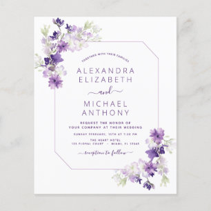 Prospectus 11,4 Cm X 14,2 Cm Budget Dusty Purple Mariage Floral verdure