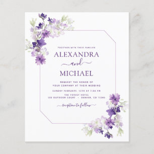 Prospectus 11,4 Cm X 14,2 Cm Budget Dusty Purple Mariage Floral verdure