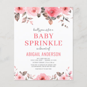 Prospectus 11,4 Cm X 14,2 Cm Budget Dusty Rose Rose Baby Sprinkle Invitation