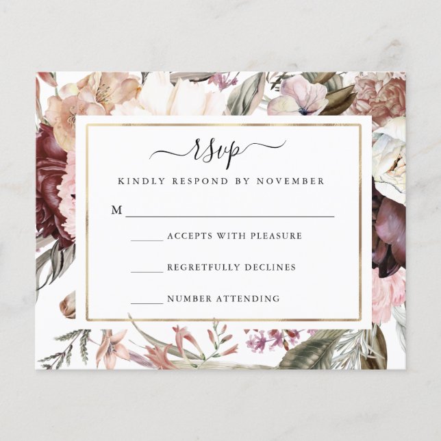 Prospectus 11,4 Cm X 14,2 Cm Budget Dusty Rose RSVP (Devant)