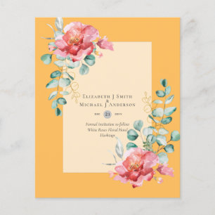 Prospectus 11,4 Cm X 14,2 Cm BUDGET ÉCONOMISER LES DATES - Roses Blanches Flora