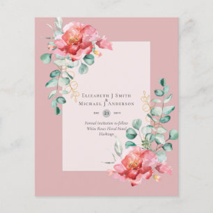 Prospectus 11,4 Cm X 14,2 Cm BUDGET ÉCONOMISER LES DATES - Roses Blanches Flora