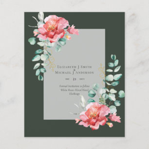 Prospectus 11,4 Cm X 14,2 Cm BUDGET ÉCONOMISER LES DATES - Roses Blanches Flora