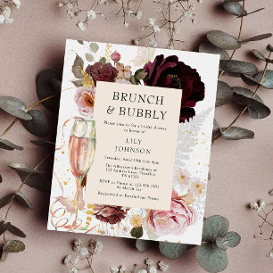 Prospectus 11,4 Cm X 14,2 Cm Budget Élégant Brunch rose et Fête des mariées Bub