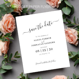 Prospectus 11,4 Cm X 14,2 Cm Budget élégant save the date noir et blanc