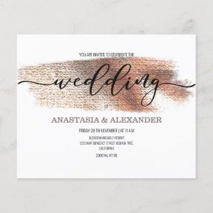 Prospectus 11,4 Cm X 14,2 Cm BUDGET / Elégante invitation de mariage. Flyer