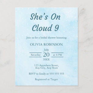 Prospectus 11,4 Cm X 14,2 Cm Budget Elle est dans le nuage 9 nuptiale