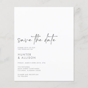 Prospectus 11,4 Cm X 14,2 Cm BUDGET Enregistrer La Date Invitation Circulaire