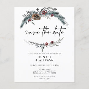 Prospectus 11,4 Cm X 14,2 Cm BUDGET Enregistrer La Date Invitation Circulaire