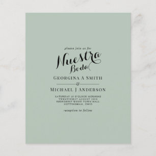 Prospectus 11,4 Cm X 14,2 Cm BUDGET Espagnol Mariage bilingue Boda Mariage