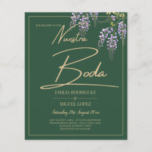 Prospectus 11,4 Cm X 14,2 Cm BUDGET Espagnol tout-en1 WISTERIA Gold Green BODA 