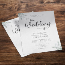 Budget Eucalyptus Elégant Mariage Invitation Flyer