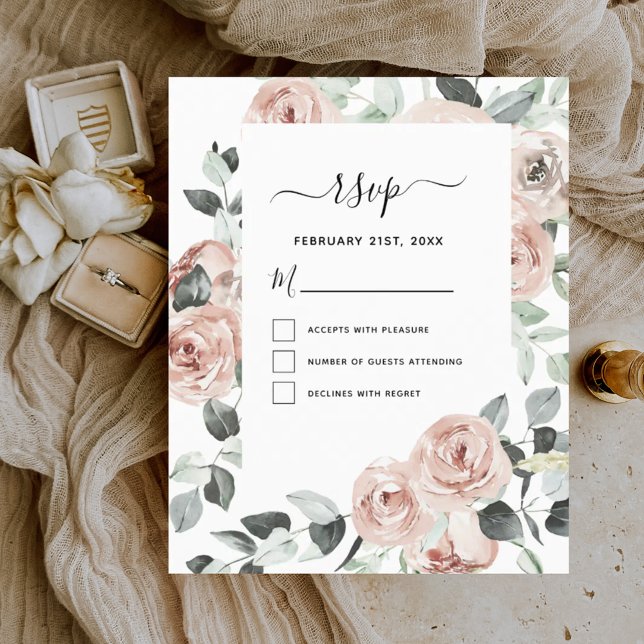Prospectus 11,4 Cm X 14,2 Cm Budget Eucalyptus Floral Greenery Wedding RSVP (Créateur téléchargé)