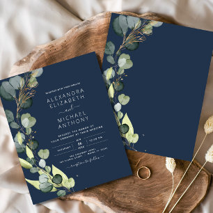 Prospectus 11,4 Cm X 14,2 Cm Budget Eucalyptus Mariage bleu de la marine