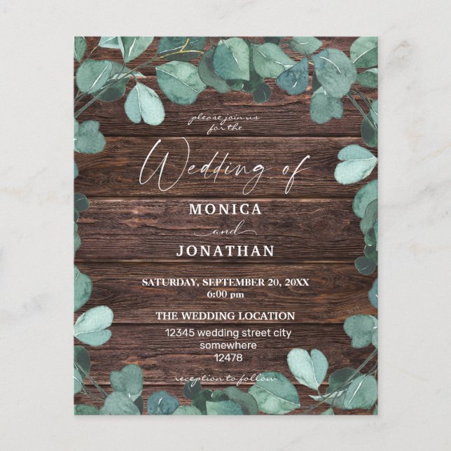 Prospectus 11,4 Cm X 14,2 Cm Budget Eucalyput & Bois Mariage de verdure (Devant)