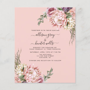 Prospectus 11,4 Cm X 14,2 Cm Budget Faire-part de mariage floral   Aubrey Flyer