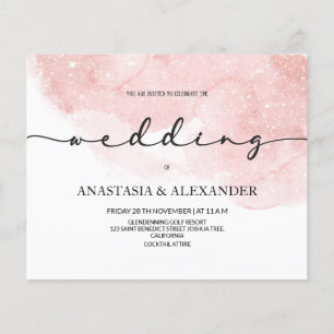 Prospectus 11,4 Cm X 14,2 Cm BUDGET/faire-part de mariage simple. Flyer