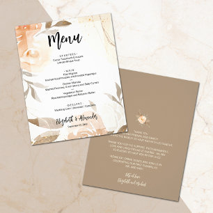 Prospectus 11,4 Cm X 14,2 Cm Budget Fall Floral Mariage Menu et Merci