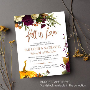 Prospectus 11,4 Cm X 14,2 Cm Budget Fall in Love engagement party Invitation