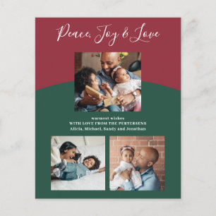 Prospectus 11,4 Cm X 14,2 Cm Budget famille photo collage moderne carte de vaca
