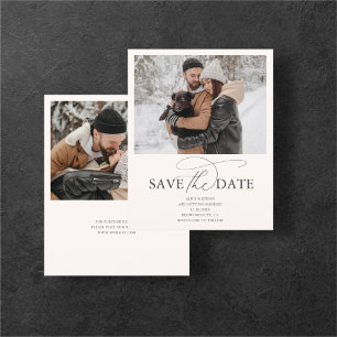 Prospectus 11,4 Cm X 14,2 Cm Budget Fancy Script Wedding Enregistrer La Date