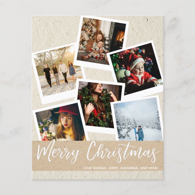 Prospectus 11,4 Cm X 14,2 Cm Budget Faux Kraft Multi Photo Instantané Noël (Devant)