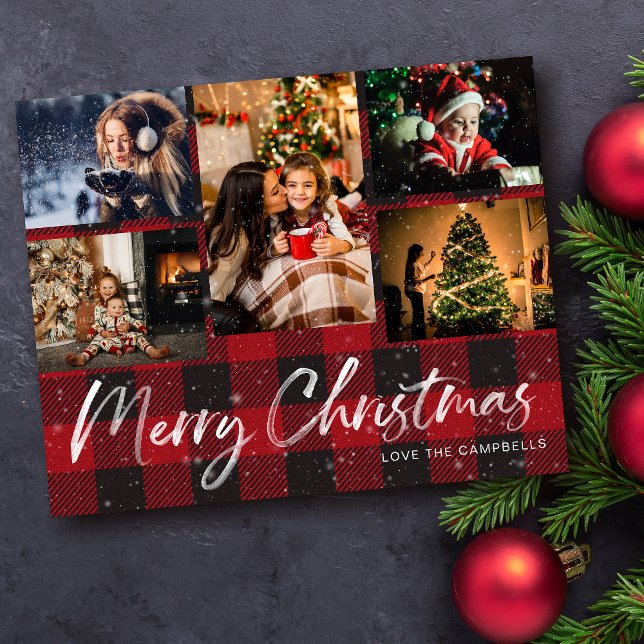 Prospectus 11,4 Cm X 14,2 Cm Budget Faux Neige et Buffalo Check 5 Photo (Créateur téléchargé)