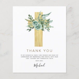 Prospectus 11,4 Cm X 14,2 Cm Budget First Holy Communion Thank You Eucalyptus
