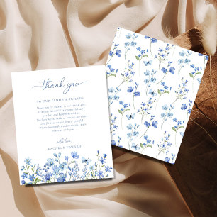 Prospectus 11,4 Cm X 14,2 Cm Budget Fleur sauvage Dusty Blue Carte de remerciem
