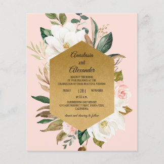 Prospectus 11,4 Cm X 14,2 Cm Budget/Fleurs Faire-part de mariage. Invitation Fl