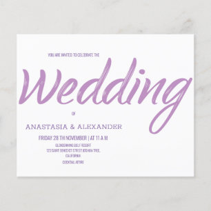Prospectus 11,4 Cm X 14,2 Cm Budget/Flyer simple faire-part de mariage